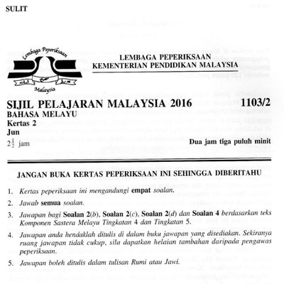 Soalan Percubaan Bahasa Melayu Terengganu Spm 2017 Jawapan