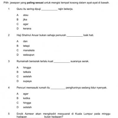 Latih Tubi Latihan Kata Hubung Tahun 3 Bm Kata Hubung Worksheet - Riset