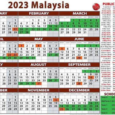 Kalendar Cuti Umum Dan Cuti Sekolah Malaysia 2023